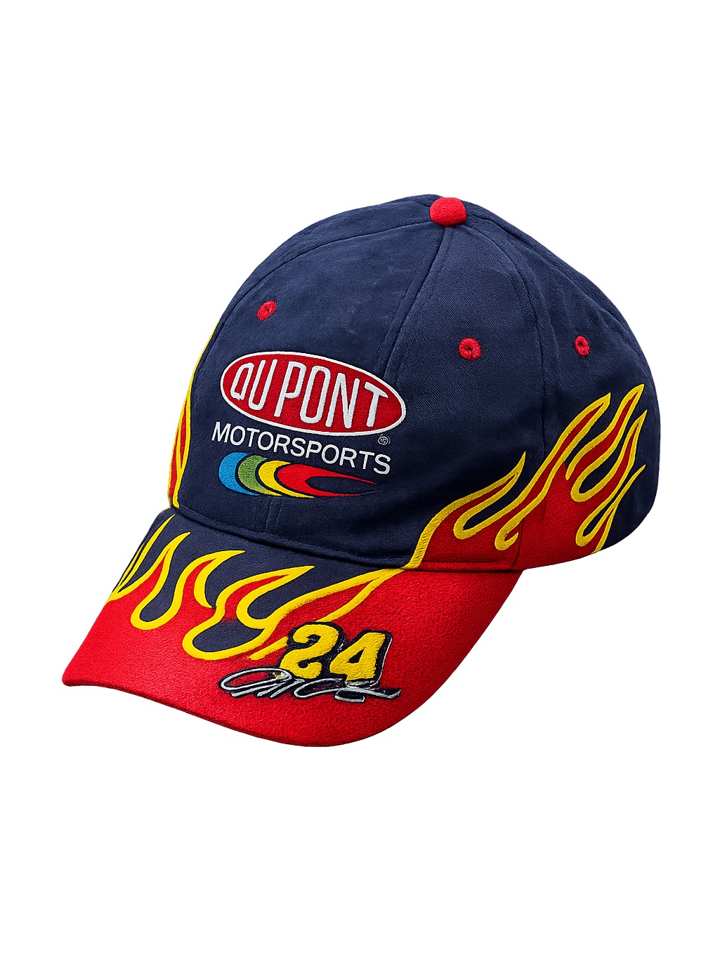 Vintage Jeff Gordon #24 Dupont Motorsports Flame Hat Cap Nascar Chase Osfa